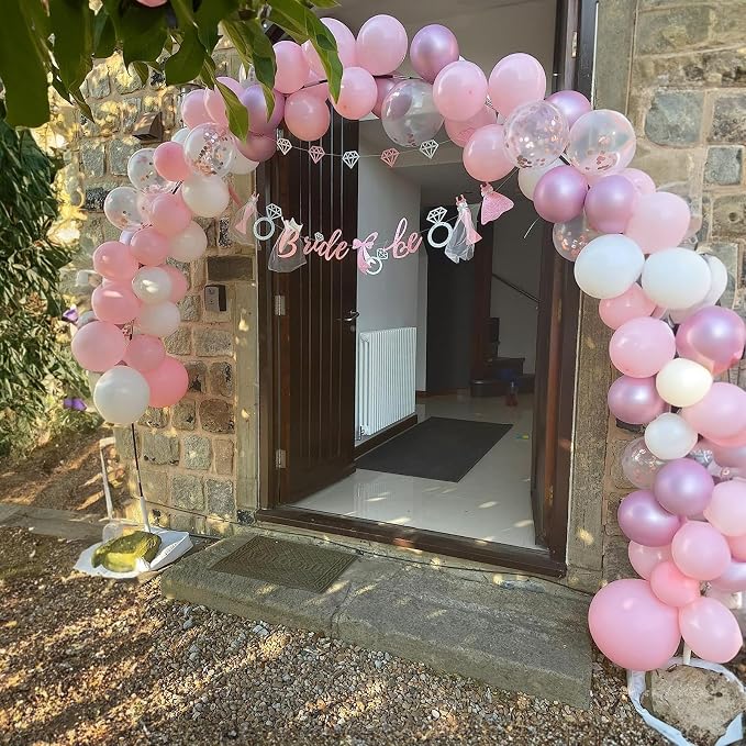 Pink and White Balloon Arch, Light Pink White Party Balloons Pastel Baby Pink - Image 3