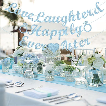 Ctosree Love Laughter & Happily Ever After Banner, Pre-strung, Ever After - Image 7