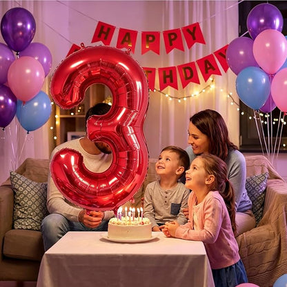 Number Balloons Red Party Balloon - Image 7