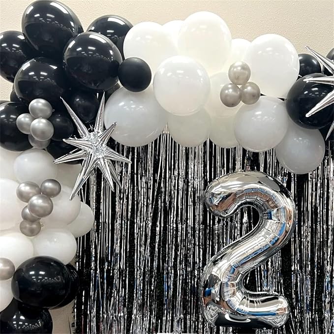 Silver Number Balloons, 40 inch Large Number 2 Foil Helium Balloons - Image 6
