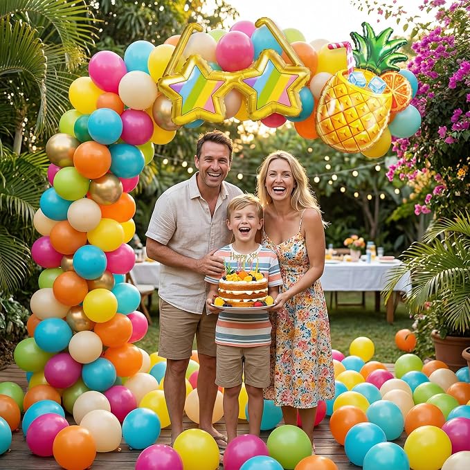 Tropical Balloons, Sunglasses Pineapple Foil Balloons, 12 Inch Teal Metallic - Image 3