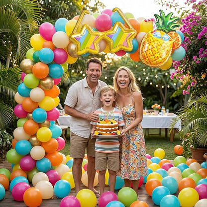 Tropical Balloons, Sunglasses Pineapple Foil Balloons, 12 Inch Teal Metallic - Image 3