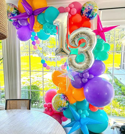 Disco Balloon Arch, 22 Inch Disco Ball Mylar Explosion Star Foil Balloon - Image 4