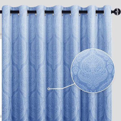 DWCN Blackout Ombre Damask Curtains - Image 2