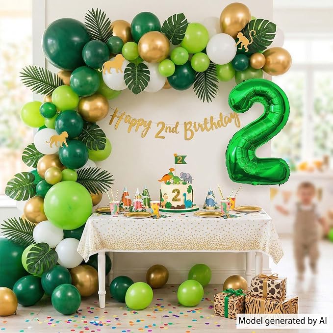 Green Number 2 Balloon 40 Inch, Foil Numeral Double Joyful Green Parties | - Image 6