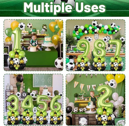 Green Number 8 Balloon Soccer 40 Inch Number Eight Foil Balloons Tower Set - Image 5