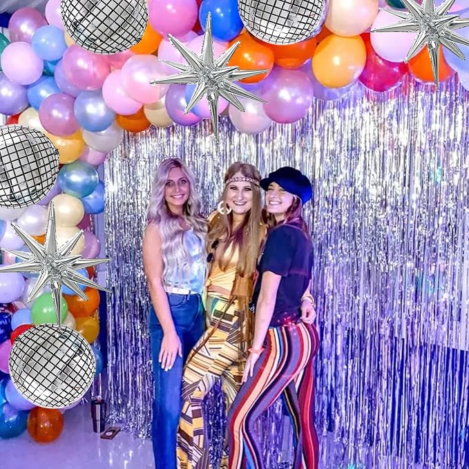 TONIFUL 8 Pcs 22Inch Disco Large 4D Giant Round and Star Balloons Explosion - Image 3