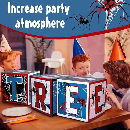 Feifeiya 5 Pcs Spider 3rd Birthday Decoration Spider Theme Balloon Boxes - Image 5
