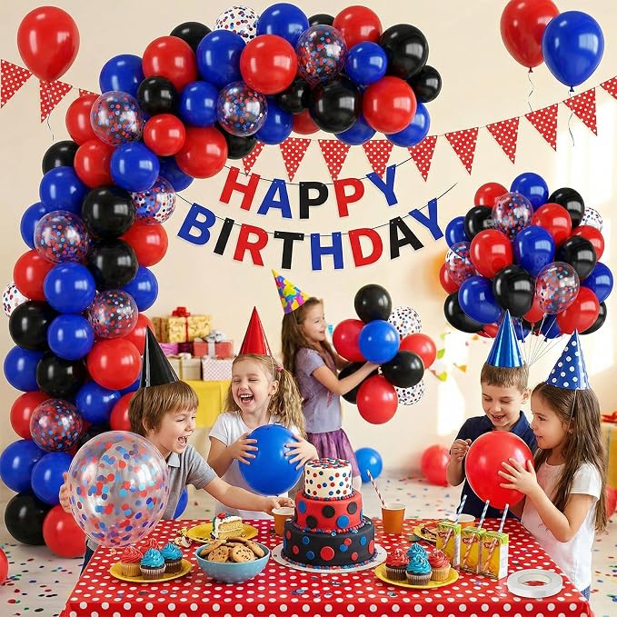 Red and Blue Balloons for Birthday Baby Shower Decorations | 12-inch red - Image 5
