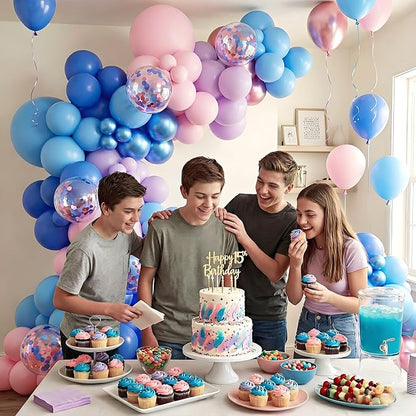 131pcs Pink and Blue Balloon Arch Kit - Image 7
