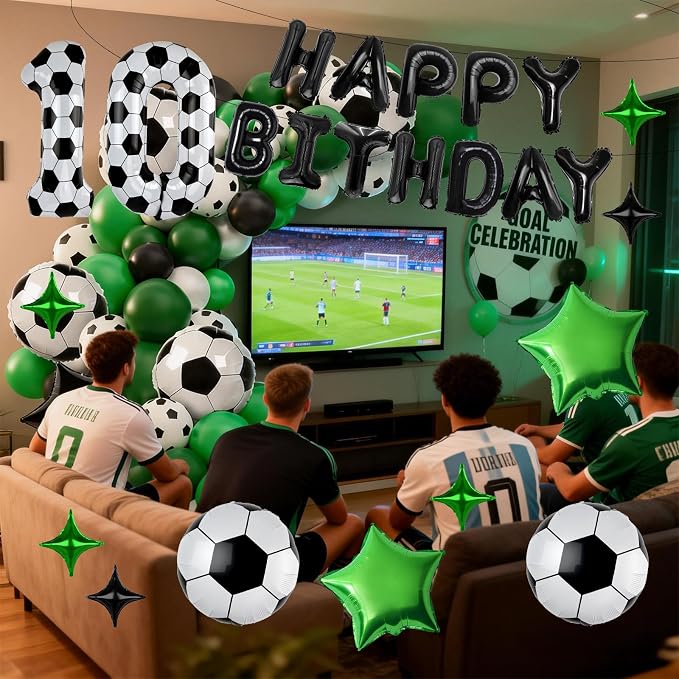 40 Inch Soccer Number 10 Balloon Set, Soccer Birthday Party Decorations | - Image 5