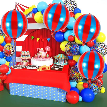 Metallic Red and Blue Foil Balloons, - Image 3