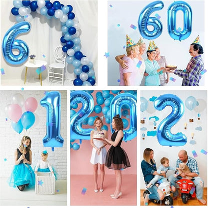 40 inch Blue Number Balloon Giant Foil Helium Balloons Blue Number 2 Balloon - Image 4