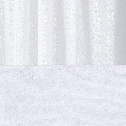 White Sequin Backdrop Curtains 2 Pcs 3.3ftx8ft Sparkle Backdrop Fabric | - Image 5