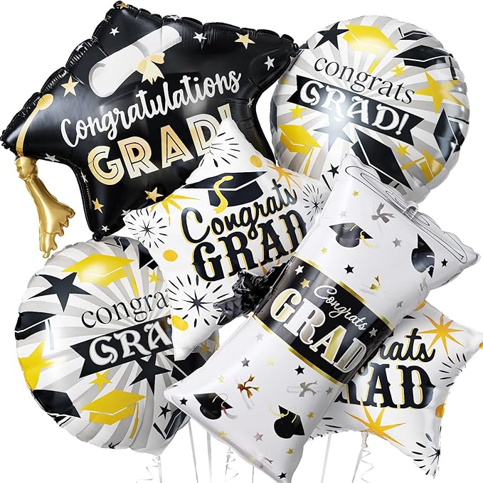 2026 Graduation Foil Balloons Decorations Set, 2026 Graduation CapScroll Balloon by Paeyeq