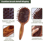 4 in 1 Gua Sha Tool & Hair Detangler Brush Set, Christmas Gifts for Women, Guasha Massager Tool for Face & Body, Eyes Care, Lymphatic Drainage, jawline shaper, Wooden Scalp Neck massager