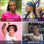 African Headbands Wide Head Wraps for Women Boho Turban Head Bands for Lady Large Sport Workout Stretchy Non-Slip Hair Bands,Pack of 8