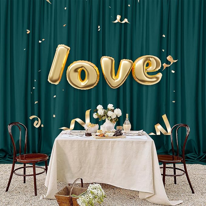 10ft x 10ft Hunter Green Backdrop Curtains - Image 3