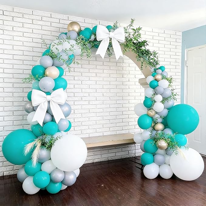 50pcs Matte Teal Blue Balloons, 12 inch Turquoise Balloons | Helium Quality - Image 6