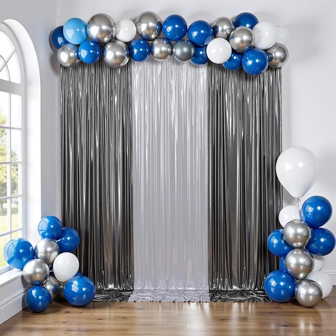 gogoparti 20x10FT Charcoal Silver Sequin Backdrop Curtain - Image 7