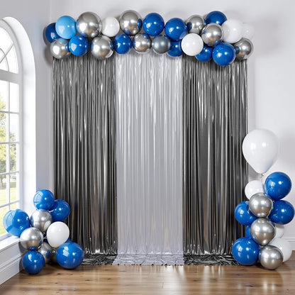 gogoparti 20x10FT Charcoal Silver Sequin Backdrop Curtain - Image 7