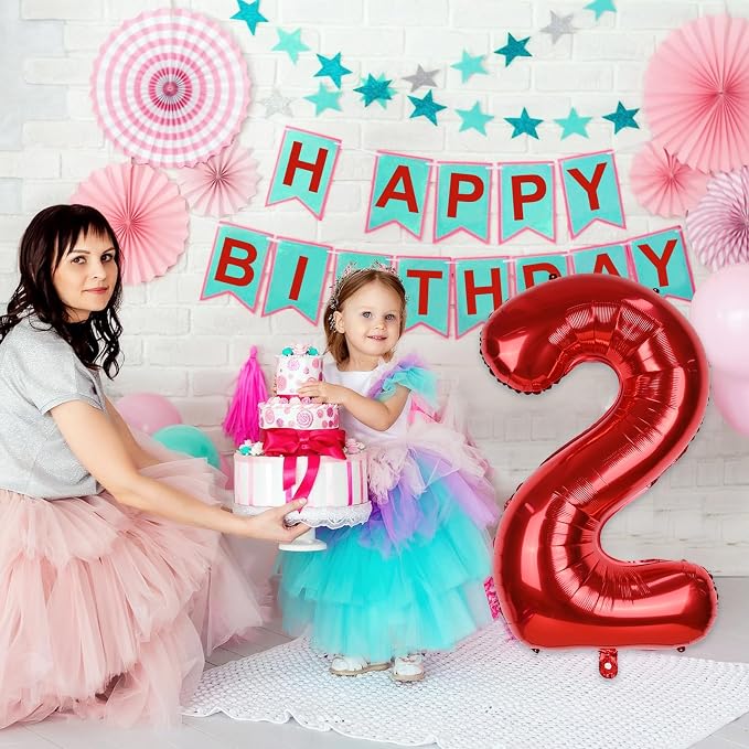 Red Number Balloons, 40 Inch 0-9 Set Number Balloons - Image 7