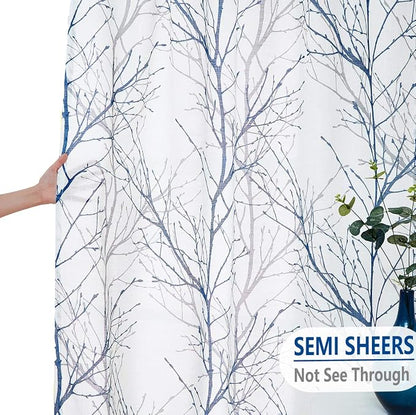 FMFUNCTEX Blue White Curtains 50" X 45" - Image 5