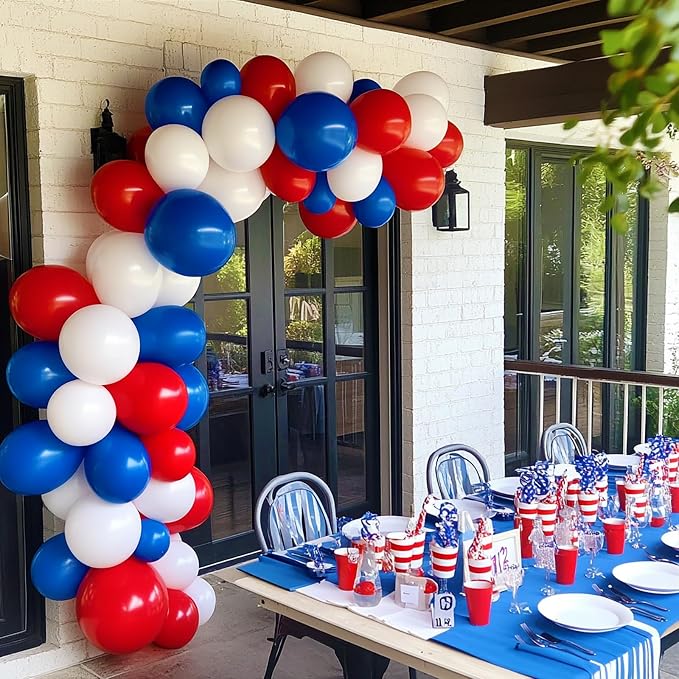 Red White Blue Balloon Arch, Patriotic Decorations - Image 7