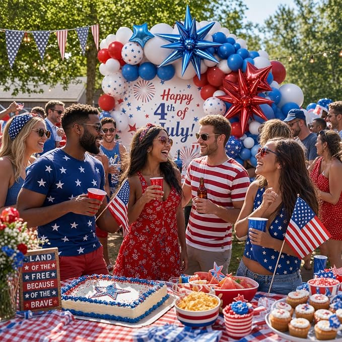 164pcs Red White and Blue Balloon Arch Garland Kit 4th of July | Patriotic - Image 5