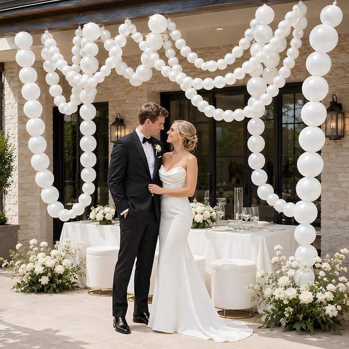 White Linking Balloons - Image 4