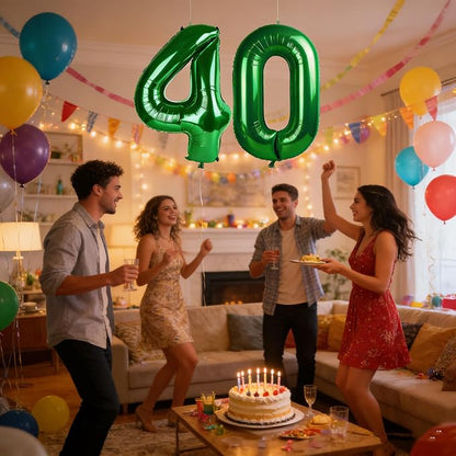 Number 50 Balloons 40 Inch for 50th Birthday Party Decoration, Dark Green | - Image 3