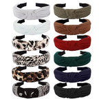 VELSCRUN 12 Pack Flower Headbands Non Slip Wide Girls Cute Boho Knotted Head Bands Hair Accessories Fashion Birthday Gifts for Women