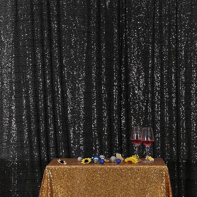 Eternal Beauty Black 3mm Sequin Backdrop 7x7 Ft - Image 4