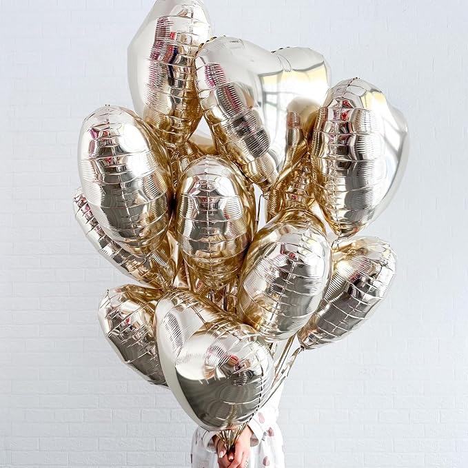Champagne Gold Heart Balloons, 18Inch Helium Polyester Film Balloon - Image 4