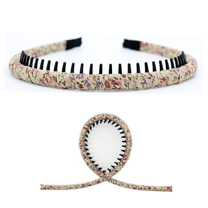 Fashion Comfy Short Headband - Non-Slip Hair Hoop Teeth Comb Hairband for Women & Girls (4 Colors)