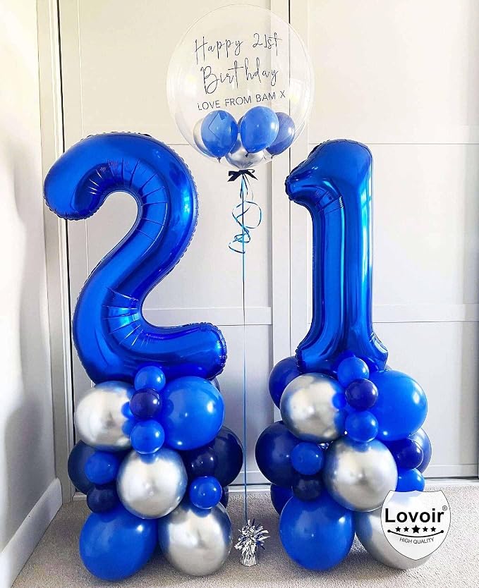 Navy Blue 24 Number Balloons, 40 Inch Giant Number 24 Balloons Foil Mylar - Image 7