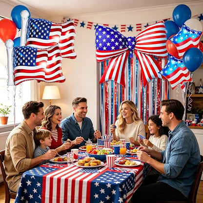 5 PCS 4th of July Patriotic Balloons Set, American Flag Balloons USA Flag Bow - Image 7