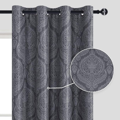 DWCN Grey Room Darkening Curtains - Image 2