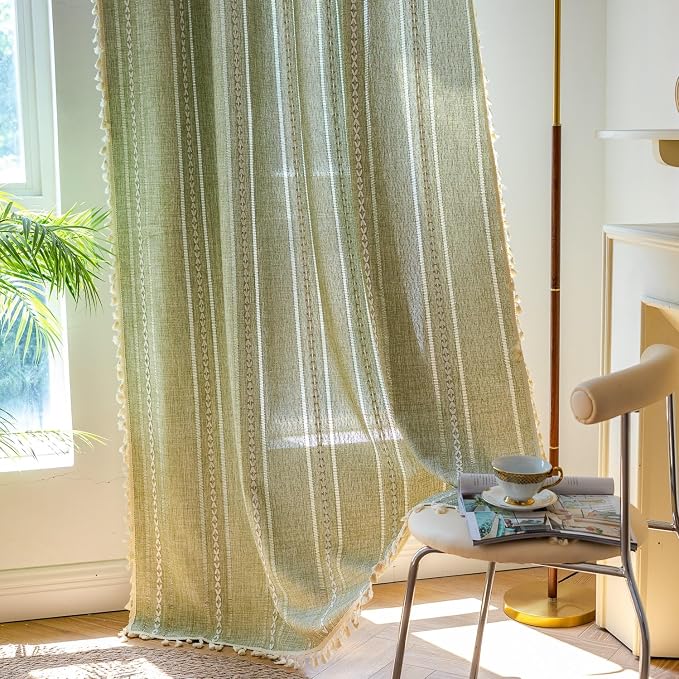 Sutuo Home Green Boho Curtains 120 inch Extra Long - Image 8