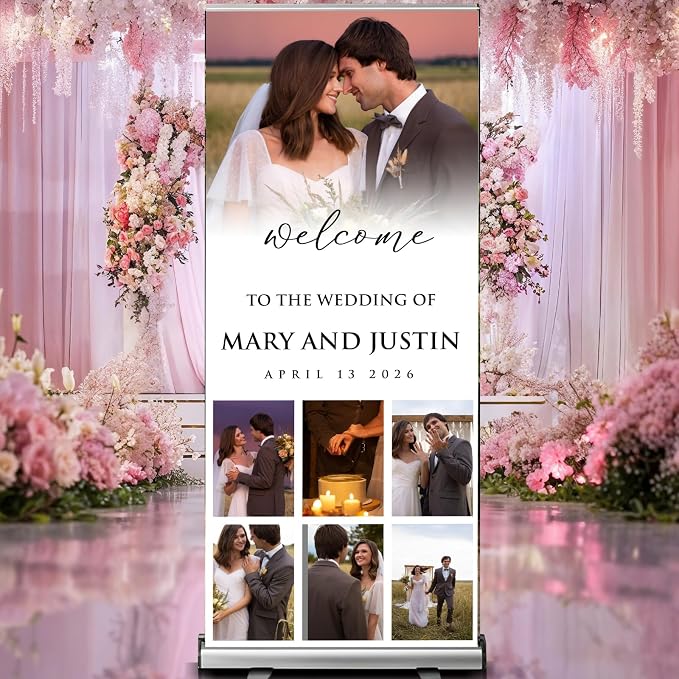 Custom Banner for Weddings READY IN 24HRS Choose your Design Retractable Banner - Image 7