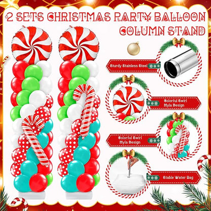 Kasyat 2 Sets Christmas Balloon Column Stand Kit - Image 3