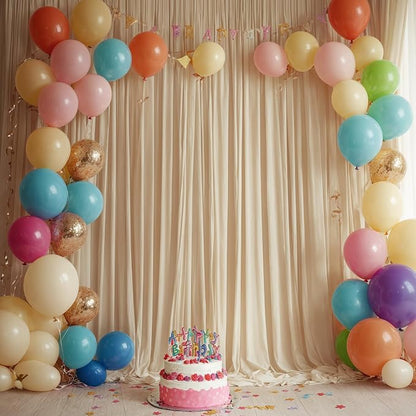 10ft x 8ft Wrinkle Free Champagne Backdrop Curtains - Image 3