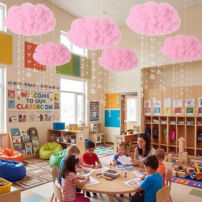 Marsui Artificial Cloud Props LED Hanging Cloud String Light Fake Imitation 3D - Image 3