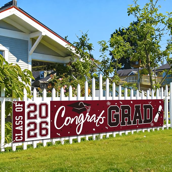 2026 Graduation Yard Sign, Large Congrats Grad Yard Banner Class of 2026 Banner by Pedel