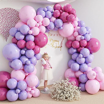 412pcs Pink and Purple Balloons, Different Sizes 18 12 10 5 Inch Pink and - Image 6