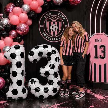 Soccer 13 Balloon Number, 40 Inch Soccer Number 13 Foil Balloon - Image 7