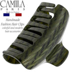 Camila Paris CP3260 French Hair Clip for Women for Long Curly Wavy Hair, Green, Girls Hair Claw Clips Jaw Fashion Styling Hair Accessories for Women, Strong Hold No Slip Grip, Made in France