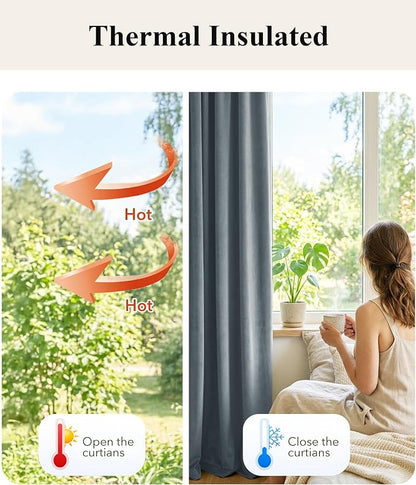 Stone Blue Velvet Drapes Back Tab - Image 6