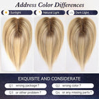 starluck Real Human Hair Toppers for Women 10 Inch Human Hair Topper no Bangs, 3 * 4.5 inches Swiss Base Suitable for ThinningHair Cover Grey Roots(Ombre P721A#)