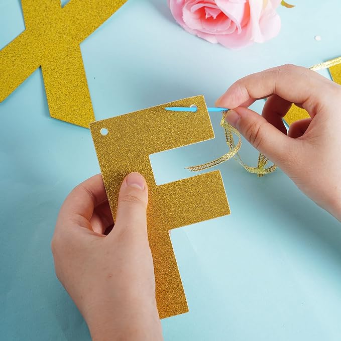 DIY Banner Kit with Letters Glitter Banner Letters Customizable Birthday - Image 3